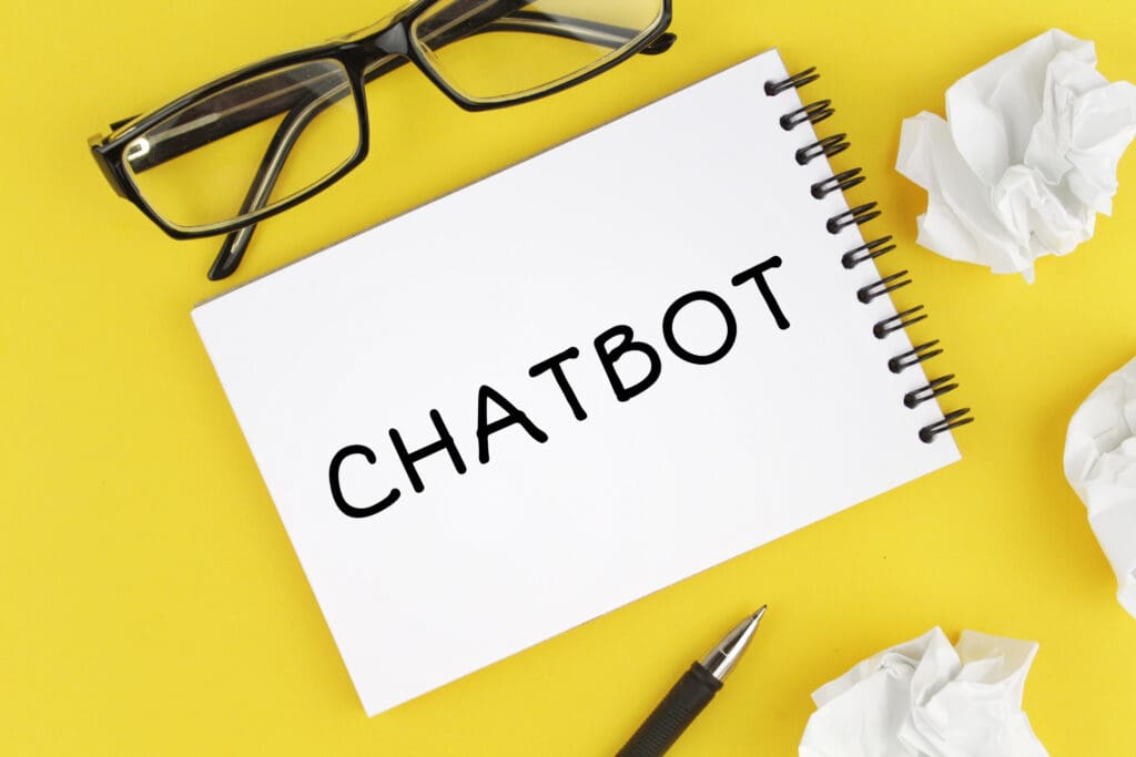 Chatbot written on tablet