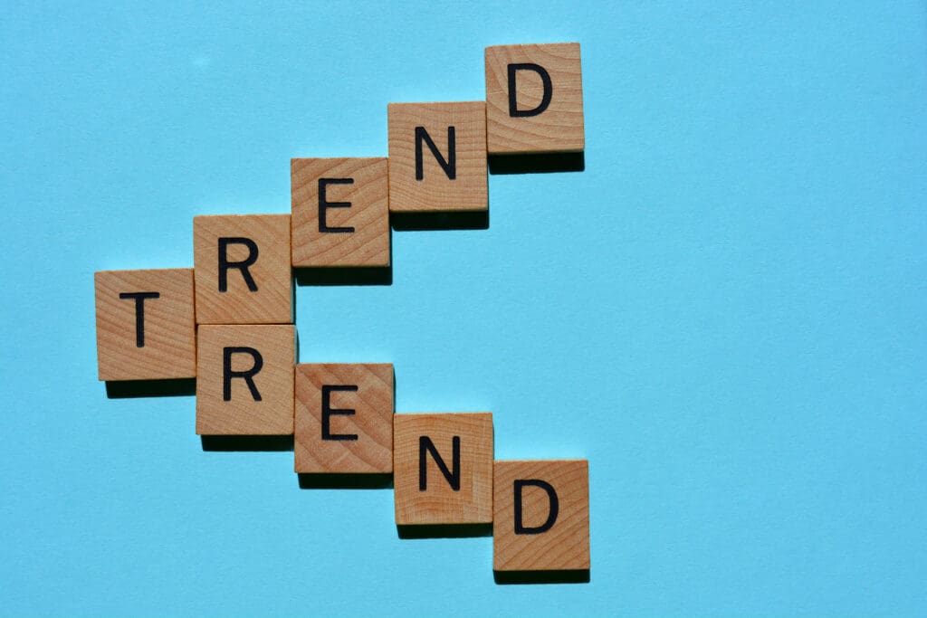 Trend spelled out in wooden tiles